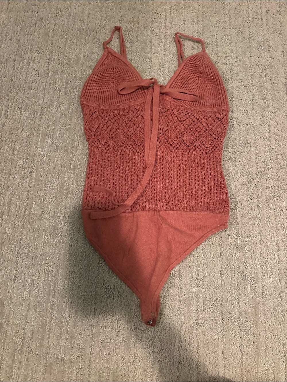Abercrombie & Fitch Knit Bodysuit in Dusty Rose